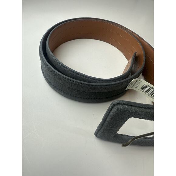 Lauren Ralph Lauren Genuine Leather Suede Graphite Gray Belt Size Large - Picture 7 of 9